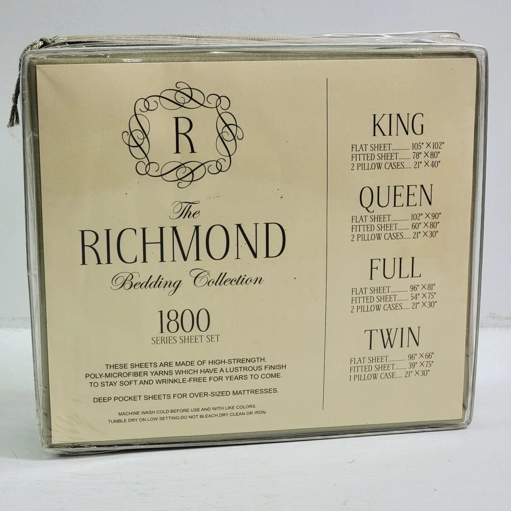 Richmond 1800 Count Deluxe 4pc Poly Microfiber Deep Pocket Green Bed Sheet Set